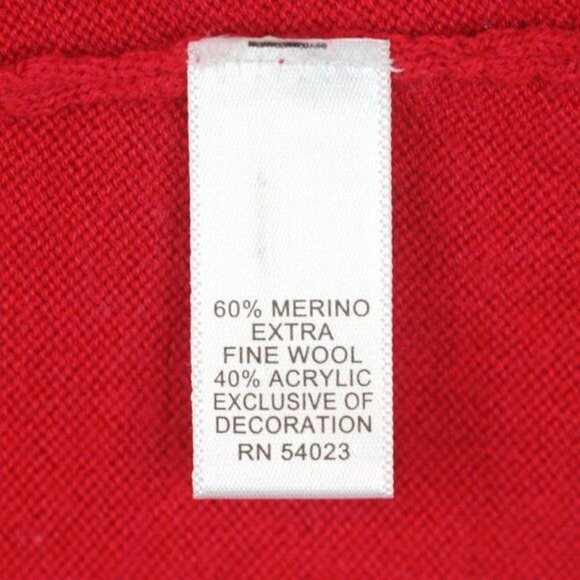 Banana Republic Women's Small Red Merino Wool Blend Embellished Cardigan - Picture 7 of 8